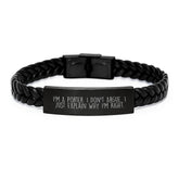 Funny Porter Gifts, Interlaced Leather Bracelet for Porter, Perfect for Christmas Unique Gifts from Men to Porter, Funny Quote 'I'm A Porter. I Don't Argue. I Just Explain Why I'm Right.' - Image 1